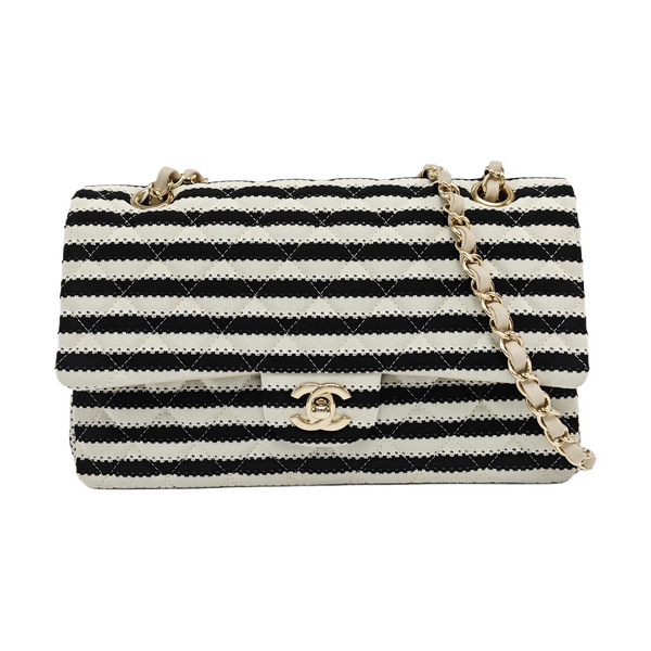 Bolso Flap Clásico Mediano de Tela Acolchada Multicolor