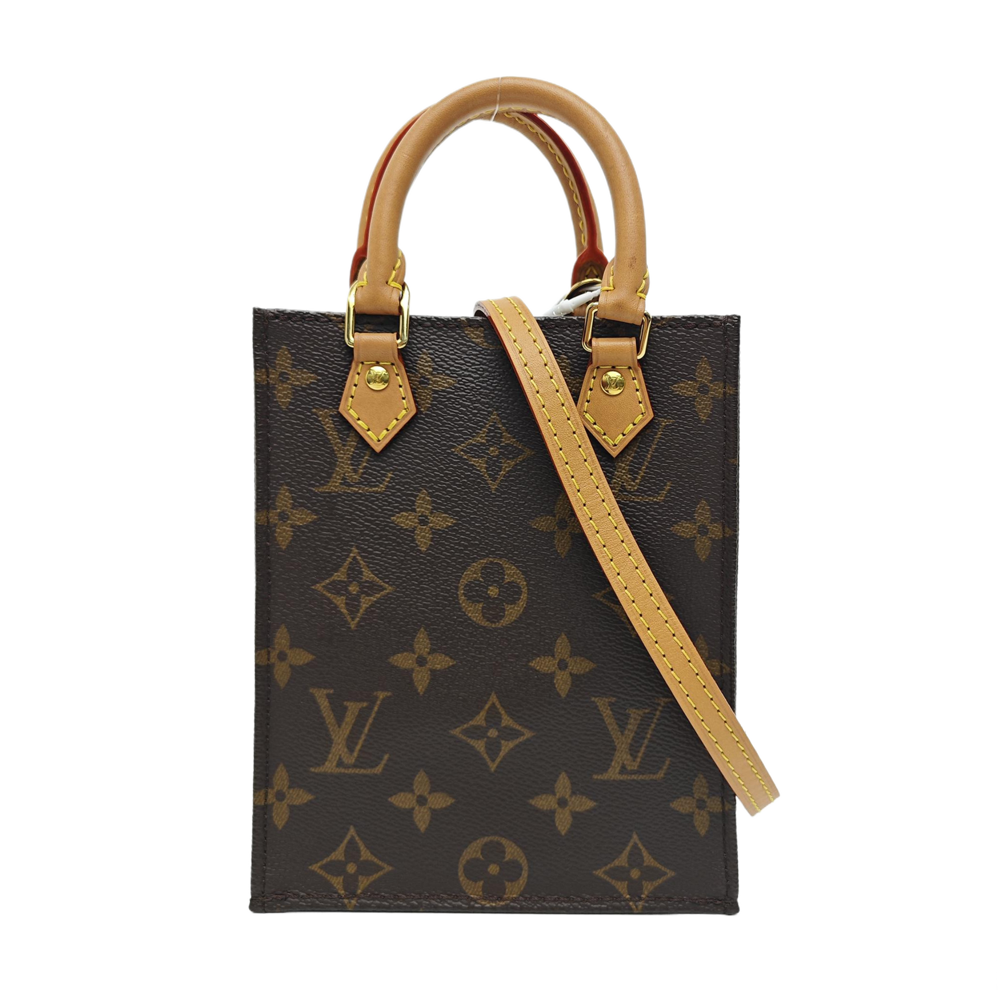 SAC PLAT Mini Monogram Coated Canvas Brown