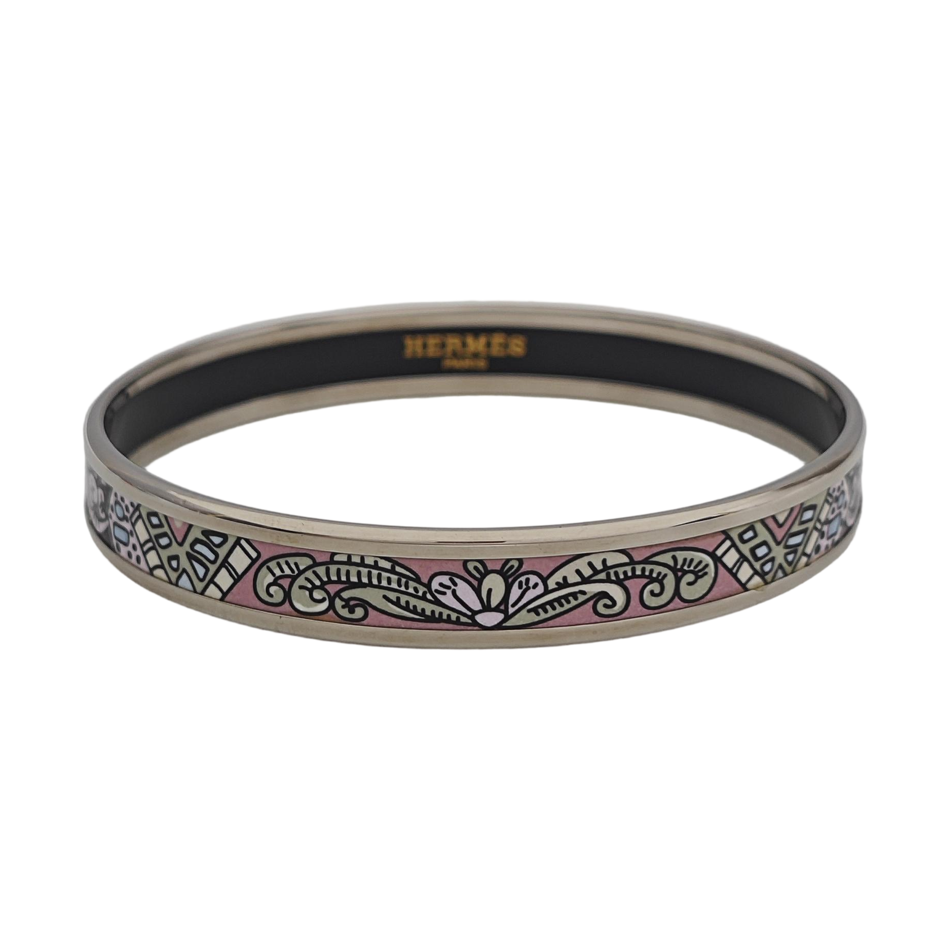 Email Metal Silver Bangle