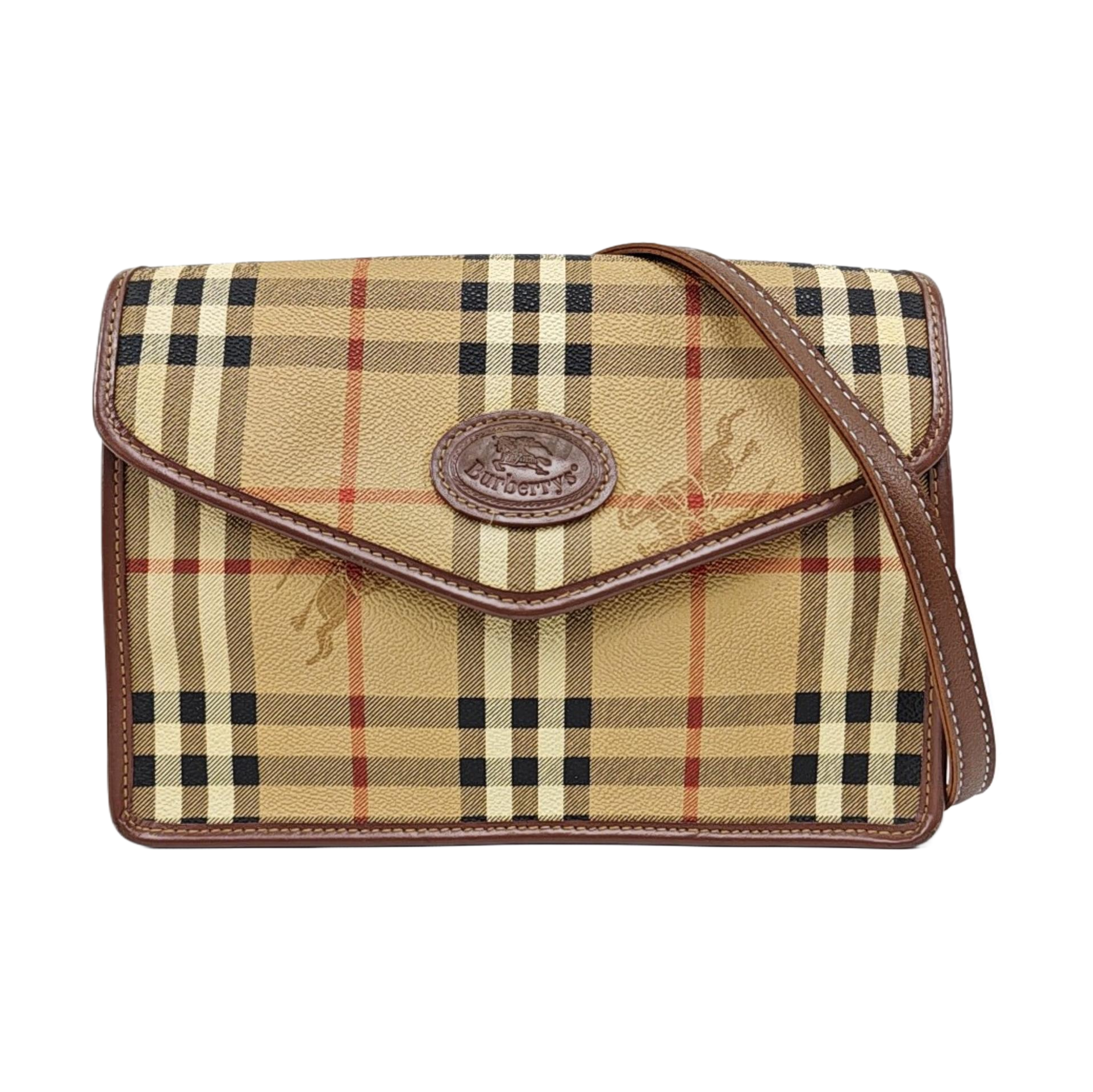 Coated Canvas Shoulder Bag Brown