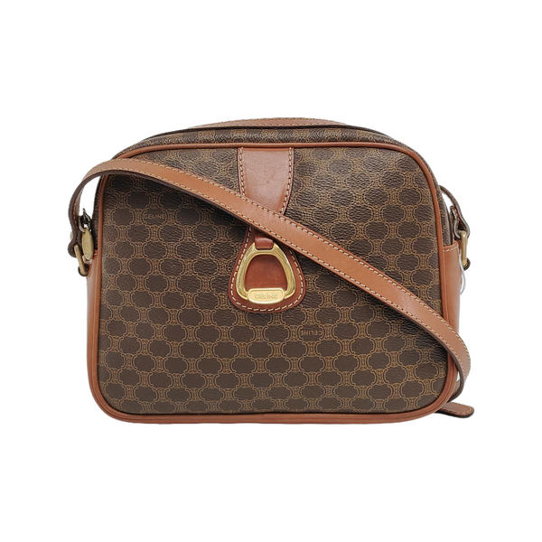 Authenticated pre-owned  MACADAM BLASON TRIOMPHE Coated Canvas Brown - Shoulder Bag at Looply