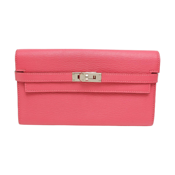 Kelly 20 Chèvre Mysore Pink Wallet