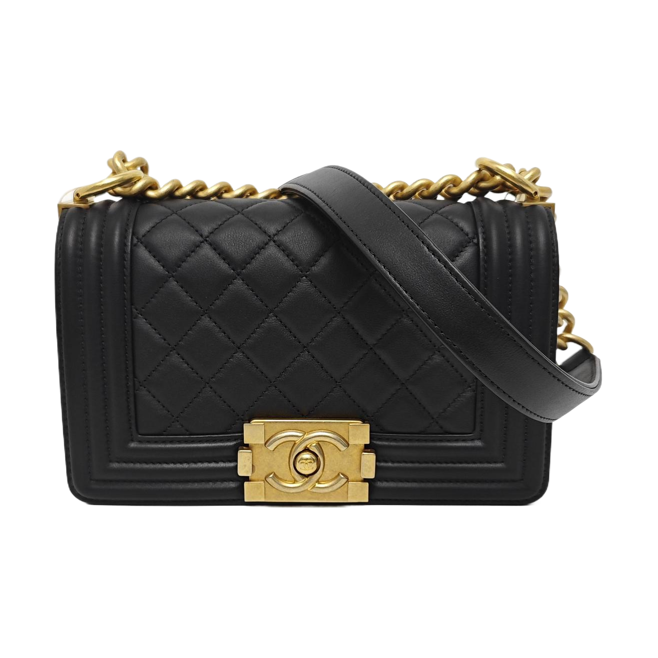 BOY CHANEL Mini Quilted Calfskin Black