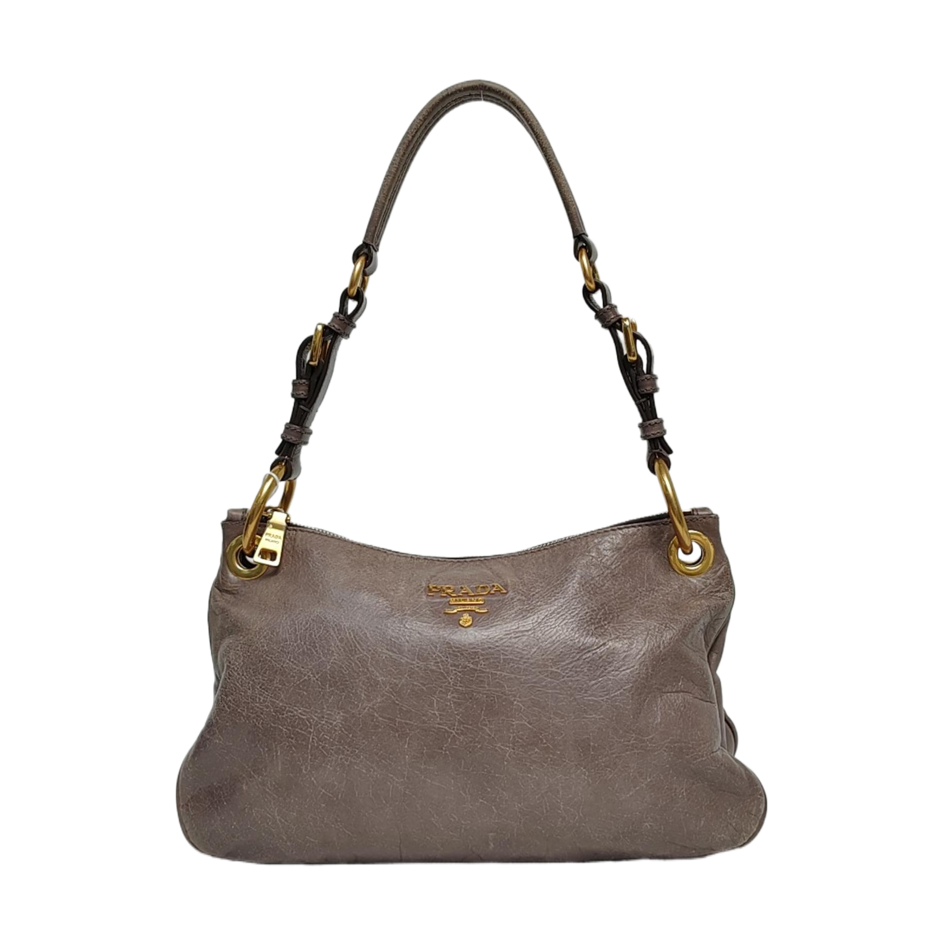Calfskin Top Handle Bag Gray