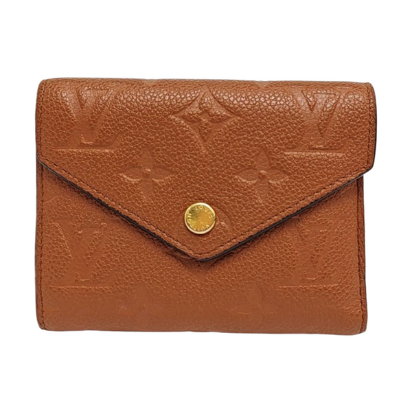 VICTORINE Monogram Calfskin Brown Card Holder