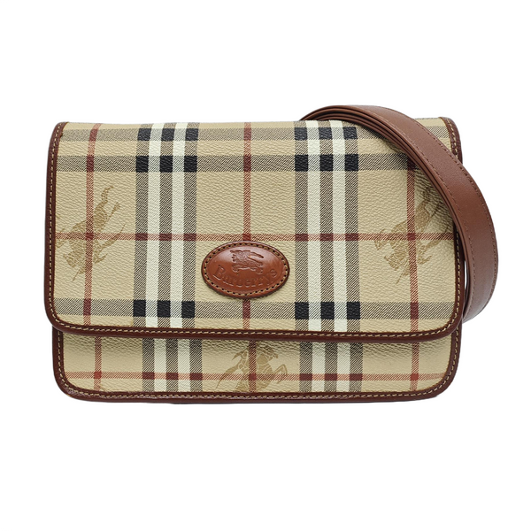 Coated Canvas Shoulder Bag Brown