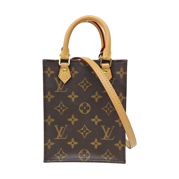 SAC PLAT Mini Monogram Coated Canvas Brown