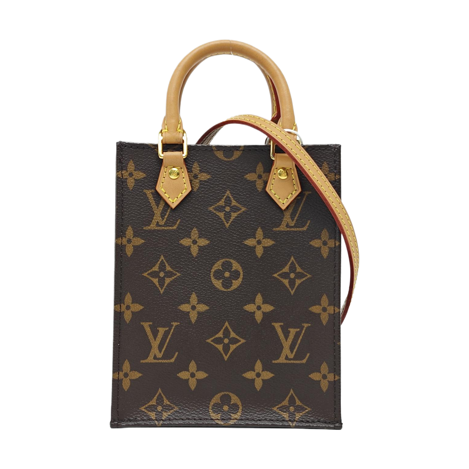 SAC PLAT Mini Monogram Coated Canvas Brown