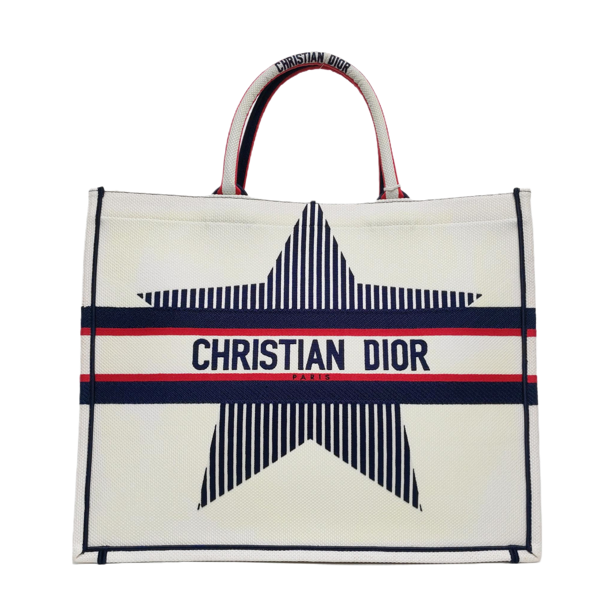 Authenticated pre-owned  Book Tote Large Canvas White - Tote Bag at Looply
