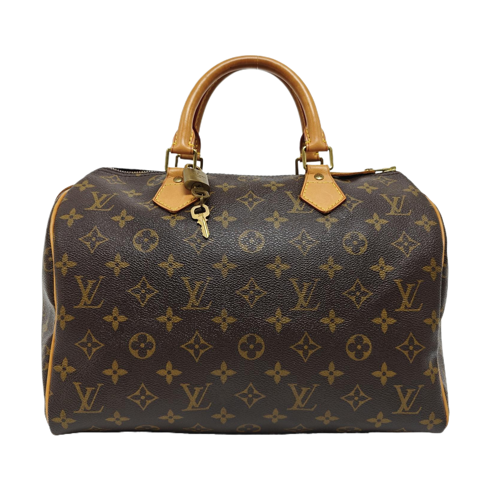 SPEEDY 30 Monogram Coated Canvas Brown