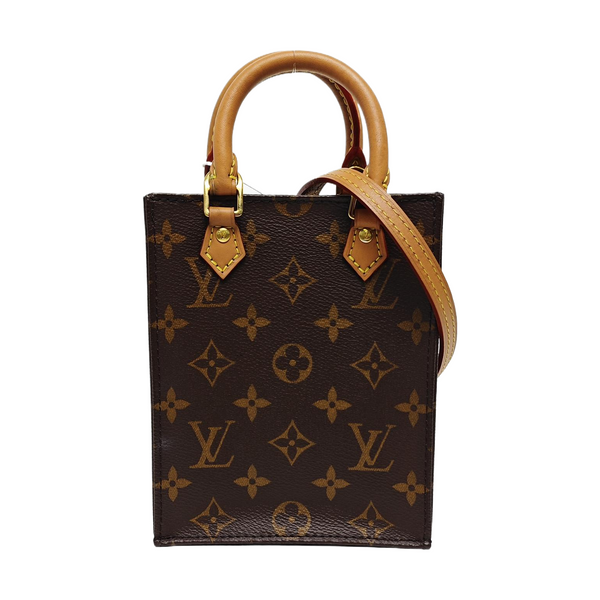 SAC PLAT Mini Monogram Coated Canvas Brown
