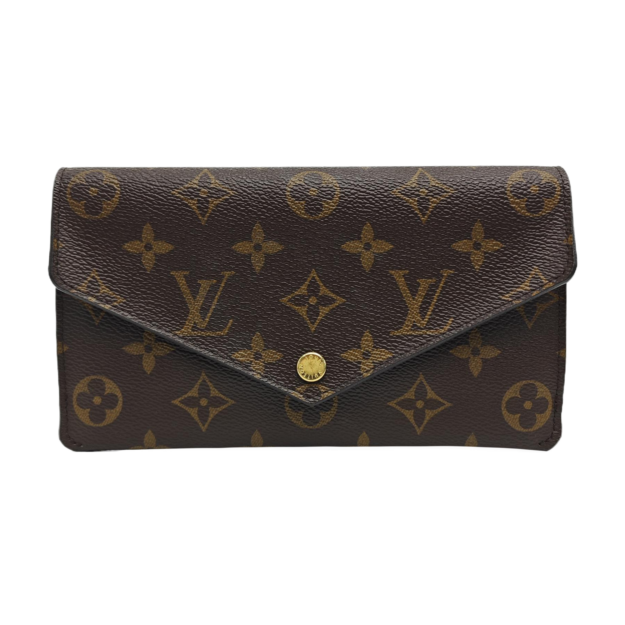 SARAH Monogram Coated Canvas Brown Wallet