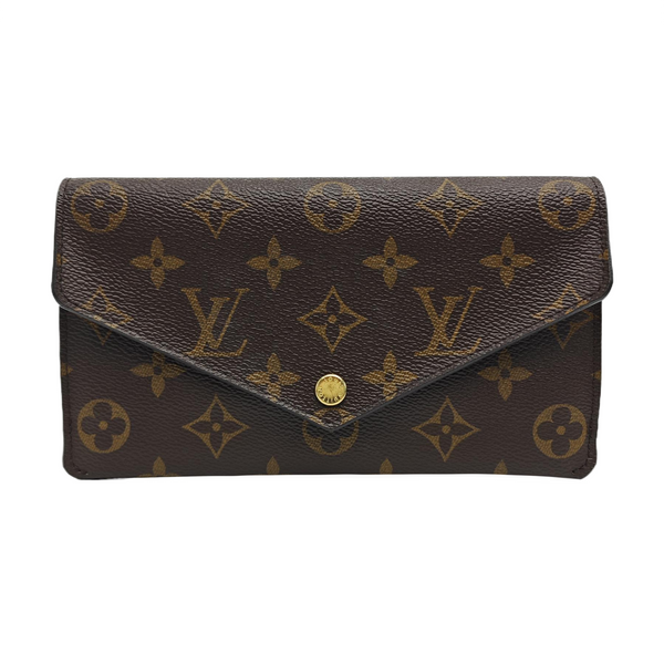 SARAH Monogram Coated Canvas Brown Wallet