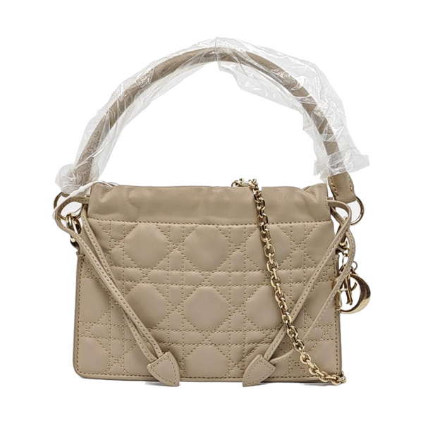 Authenticated pre-owned  Lady Dior Milly Mini Cannage Lambskin Beige - Shoulder Bag at Looply