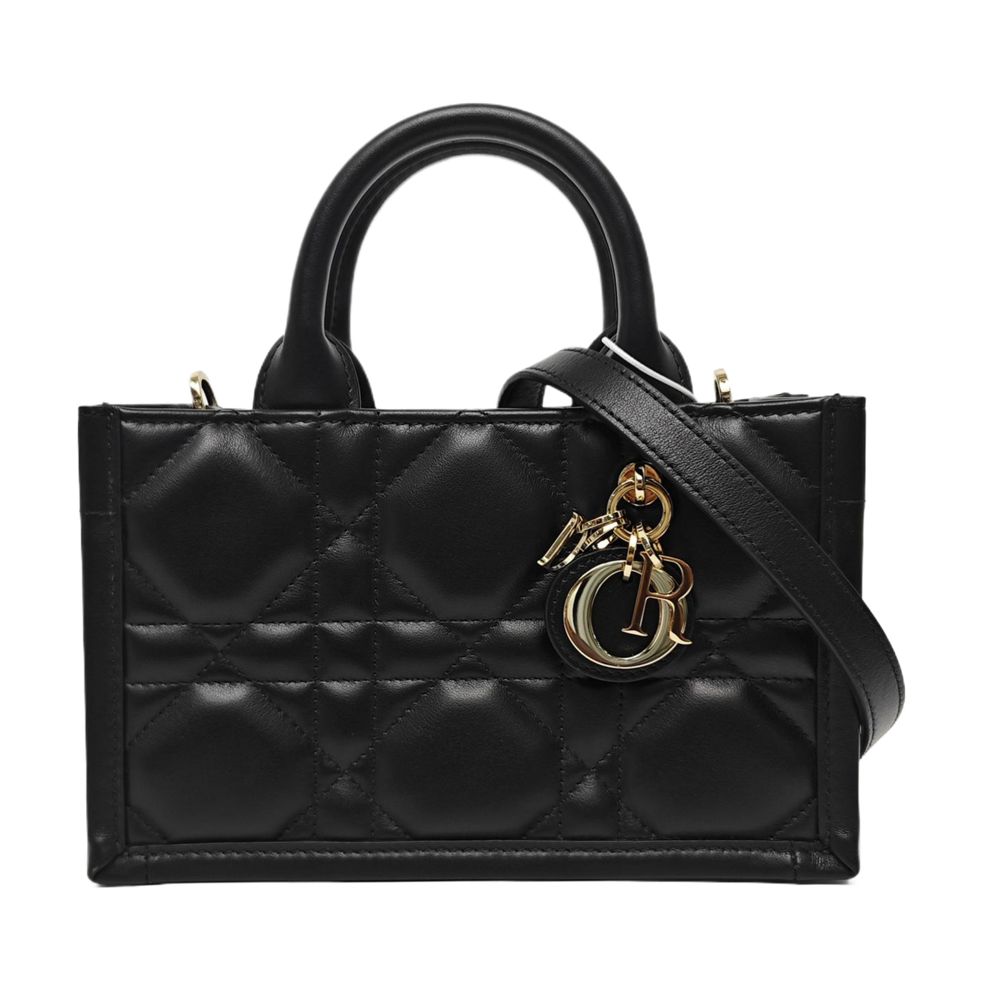 Lady D-Joy Mini Cannage Calfskin Black