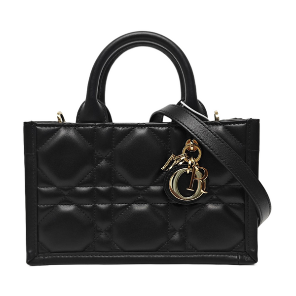 Lady D-Joy Mini Cannage Calfskin Black