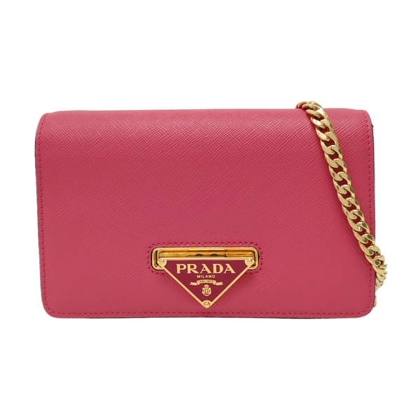 Saffiano Calfskin Shoulder Bag Red