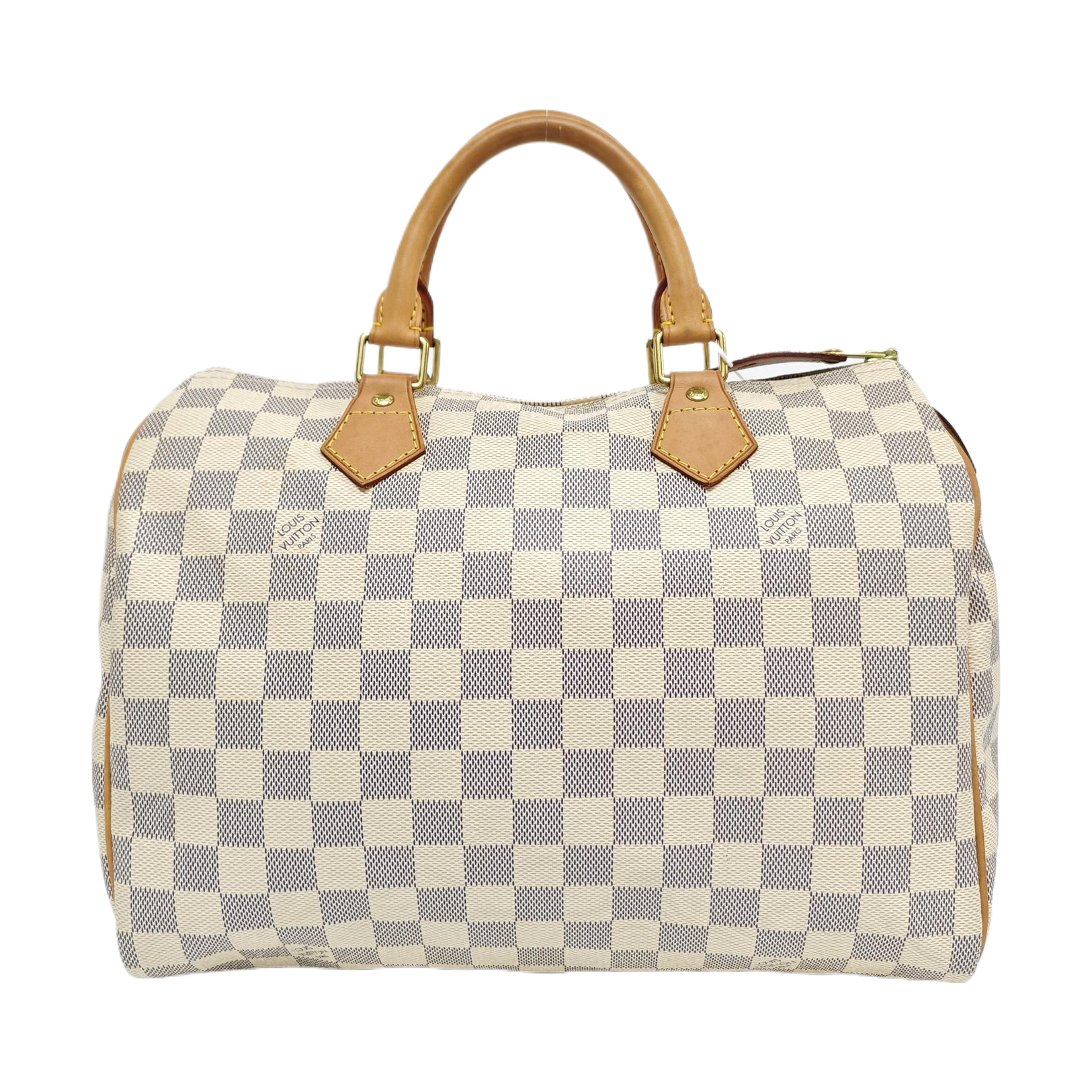 Authenticated pre-owned  SPEEDY 30 Damier Azur Coated Canvas White - Top Handle Bag at Looply