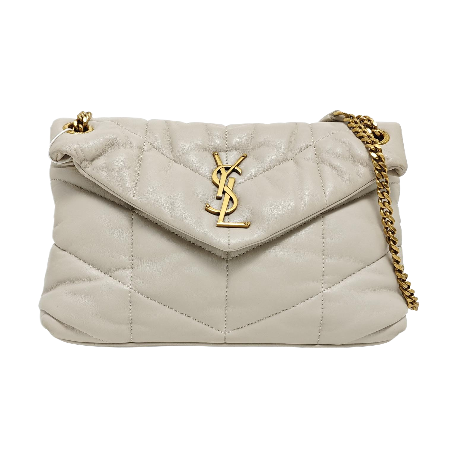 PUFFER Small Quilted Lambskin Gray