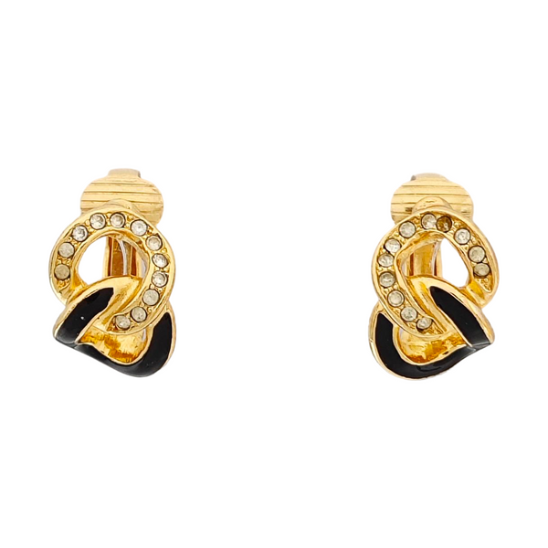 Twist Round Metal Gold Clip On Earrings