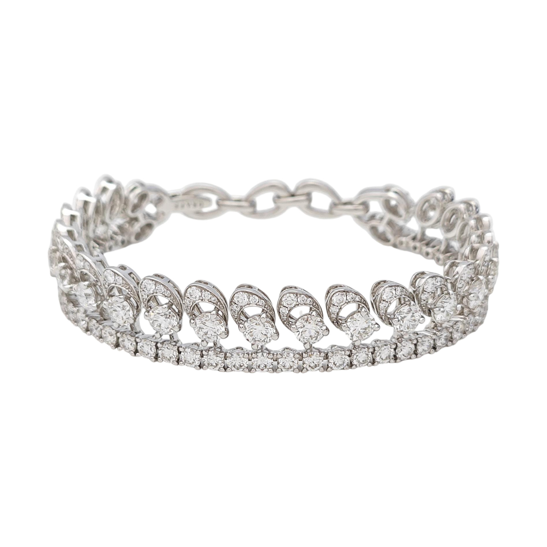 18k White Gold Silver Bangle