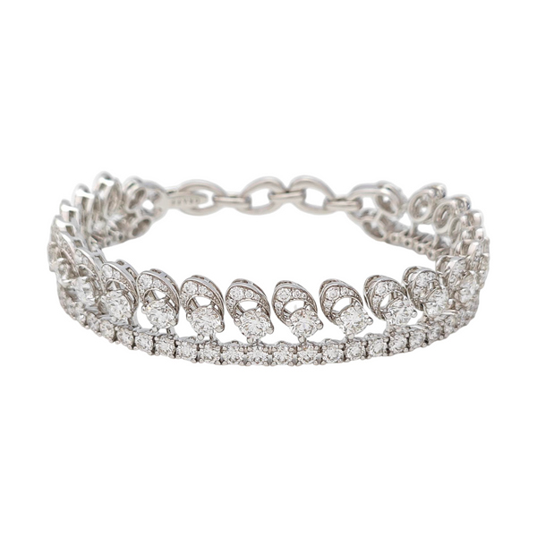 18k White Gold Silver Bangle