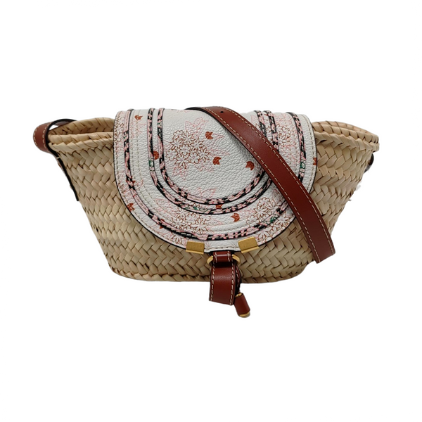 Straw Crossbody Bag Medium Beige