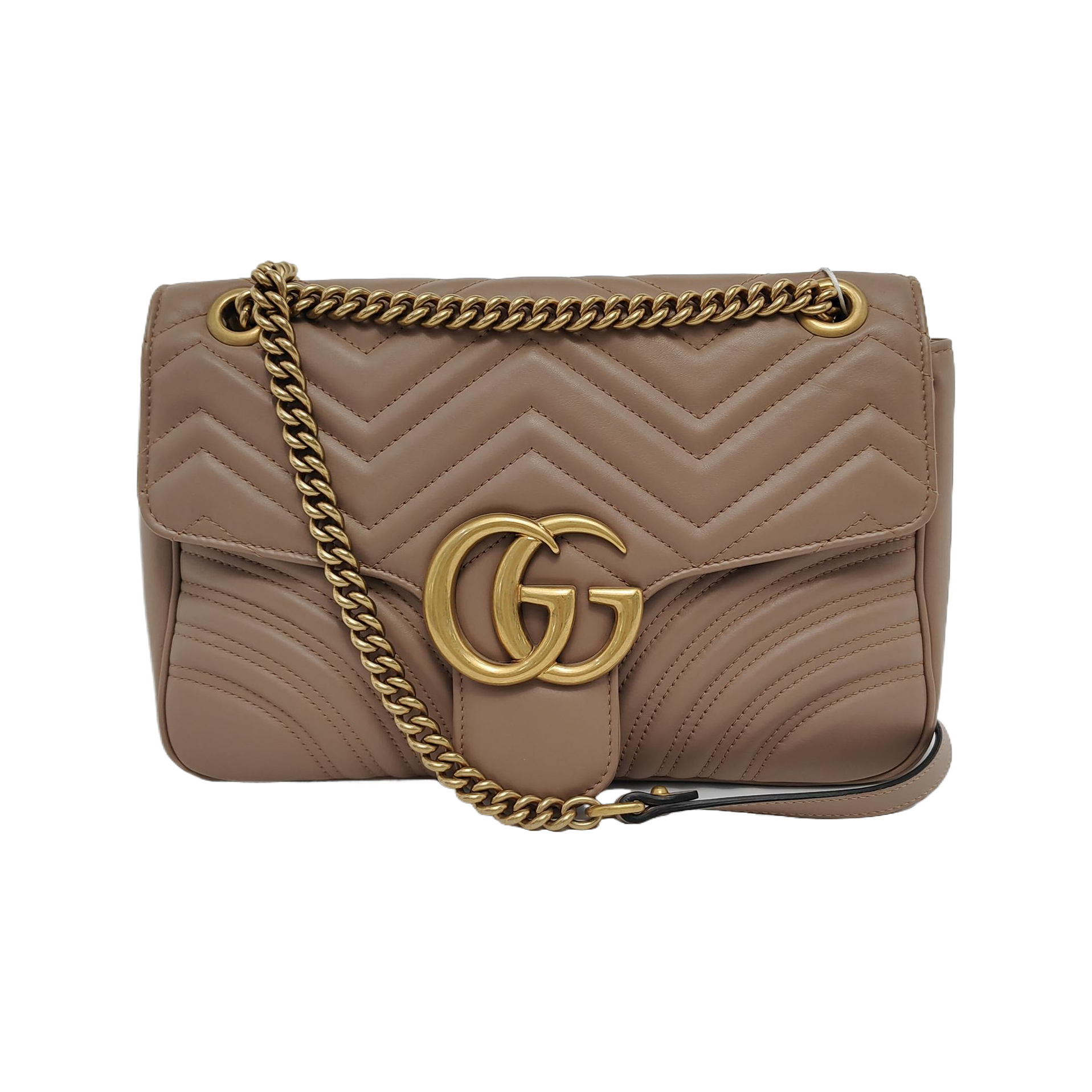 GG Marmont Large Quilted Calfskin Beige
