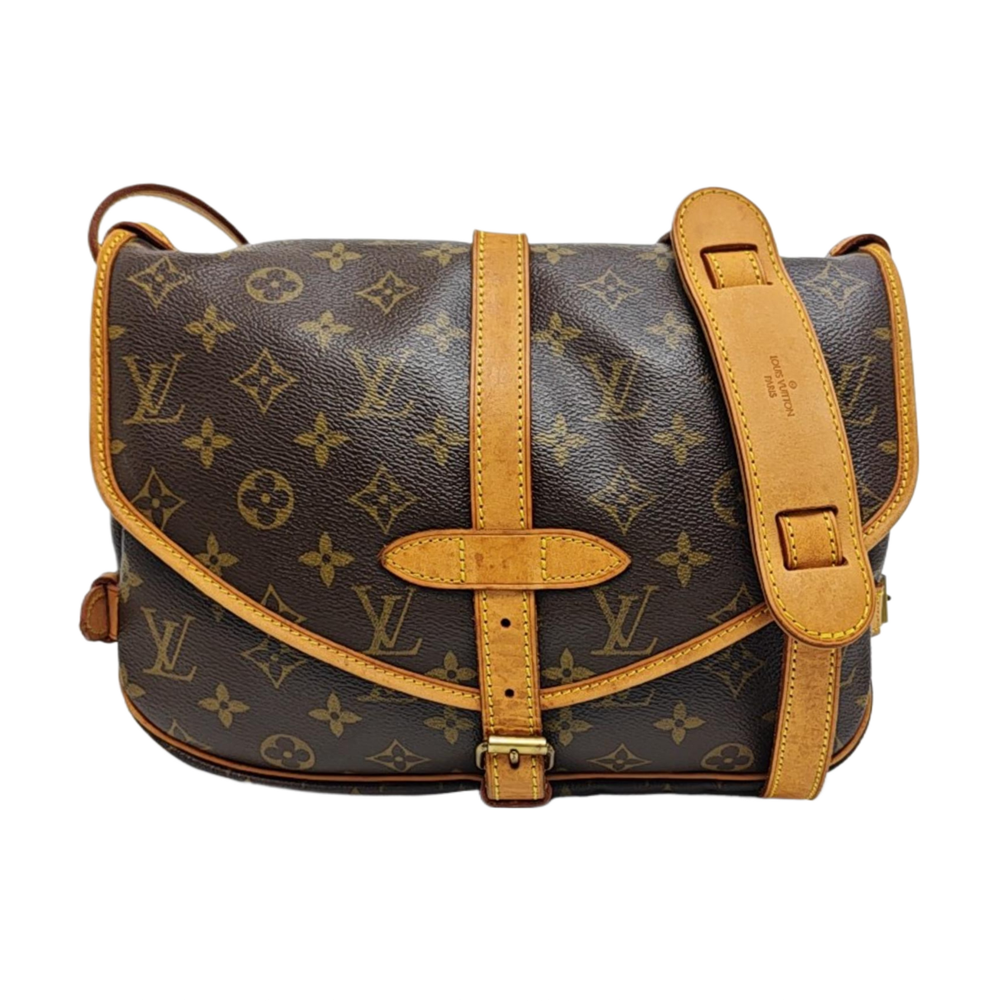 SAUMUR 30 Monogram Coated Canvas Brown