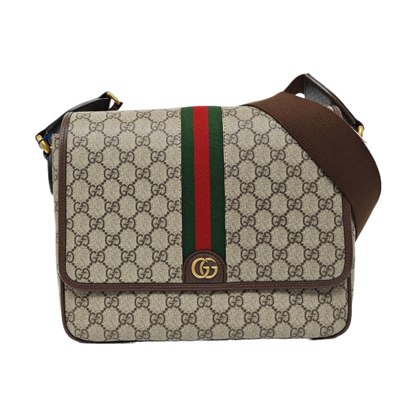 Ophidia Small Monogram Coated Canvas Beige