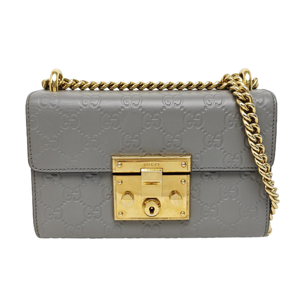 Padlock Small Monogram Calfskin Gray