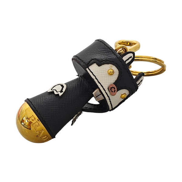 Leather Bag Charm Black