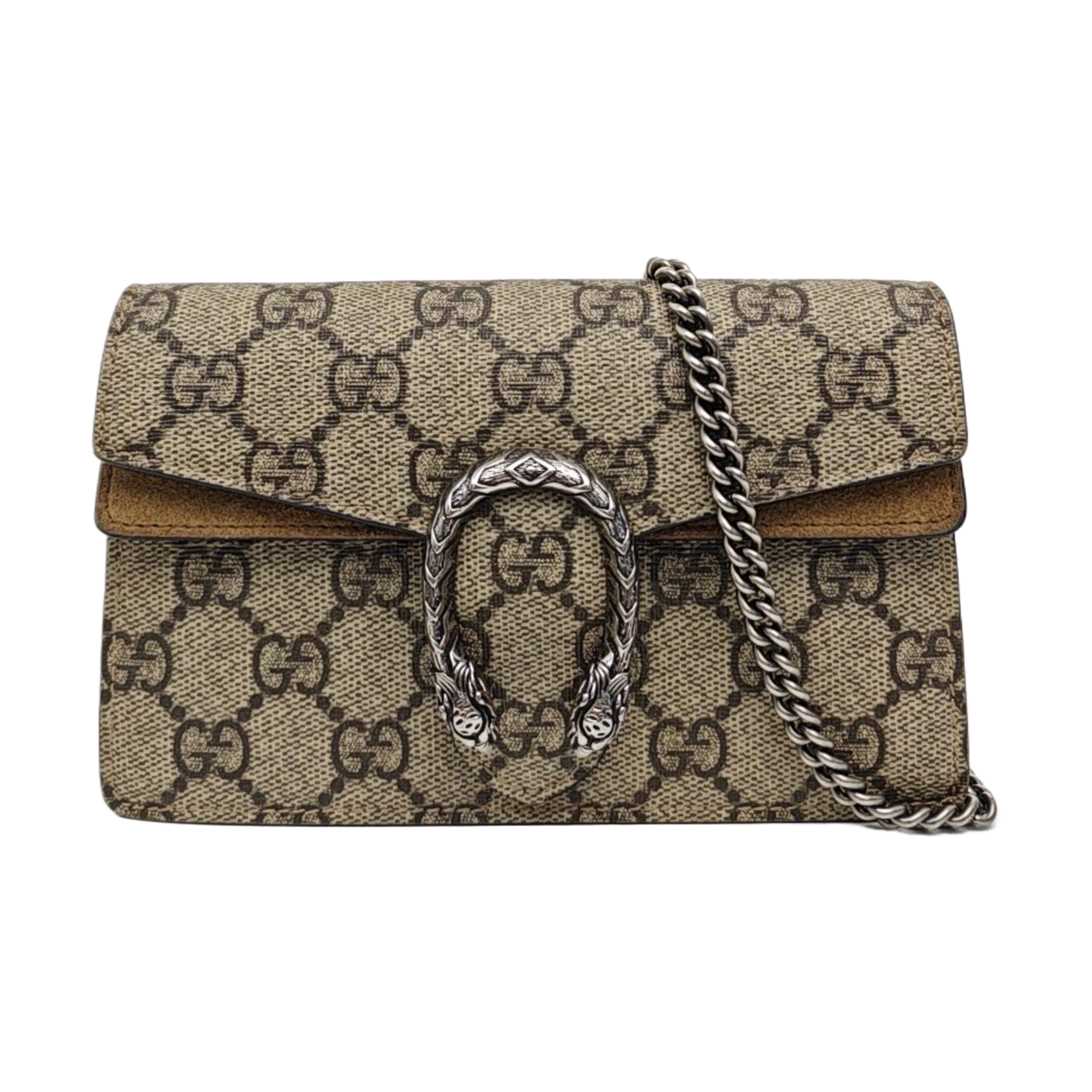 Dionysus Super Mini Monogram Coated Canvas Beige