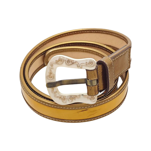 Leather Belt Yellow
