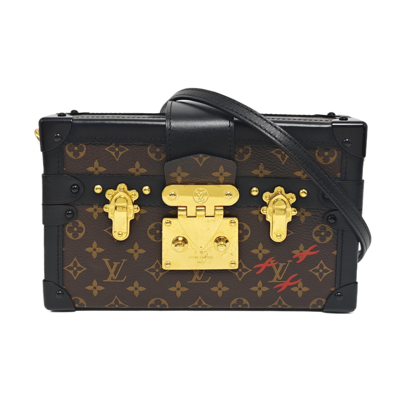 PETITE MALLE Monogram Coated Canvas Brown