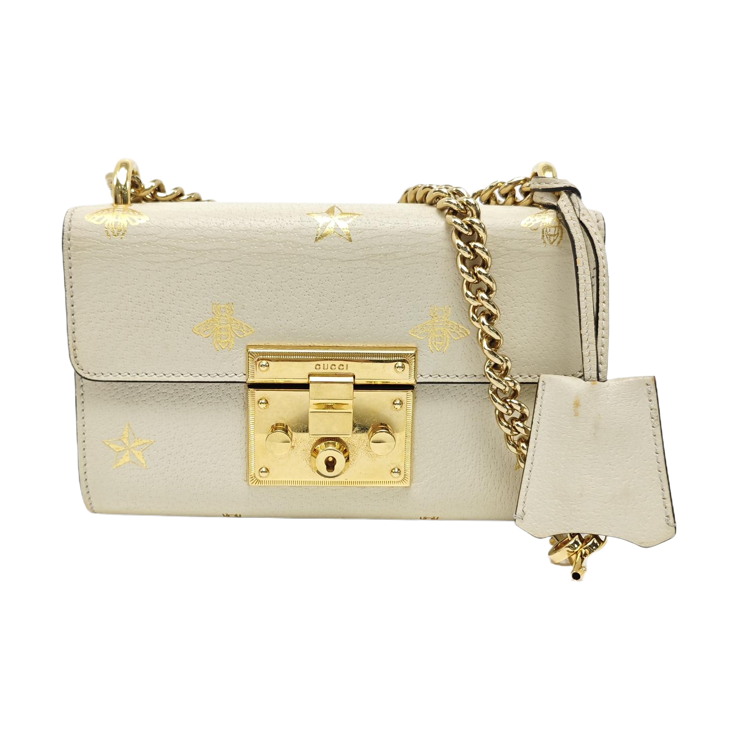 Padlock Small Calfskin White