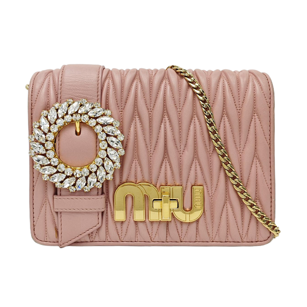My Miu Quilted Lambskin Pink