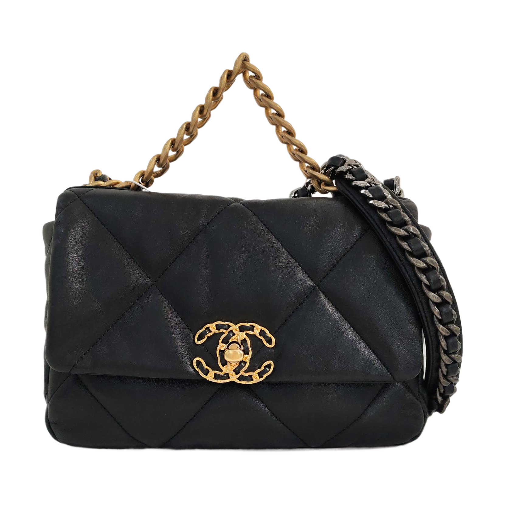 CHANEL 19 Small Quilted Lambskin Black