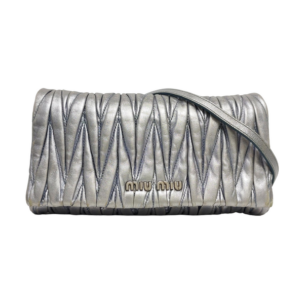 Quilted Lambskin Shoulder Bag Blue