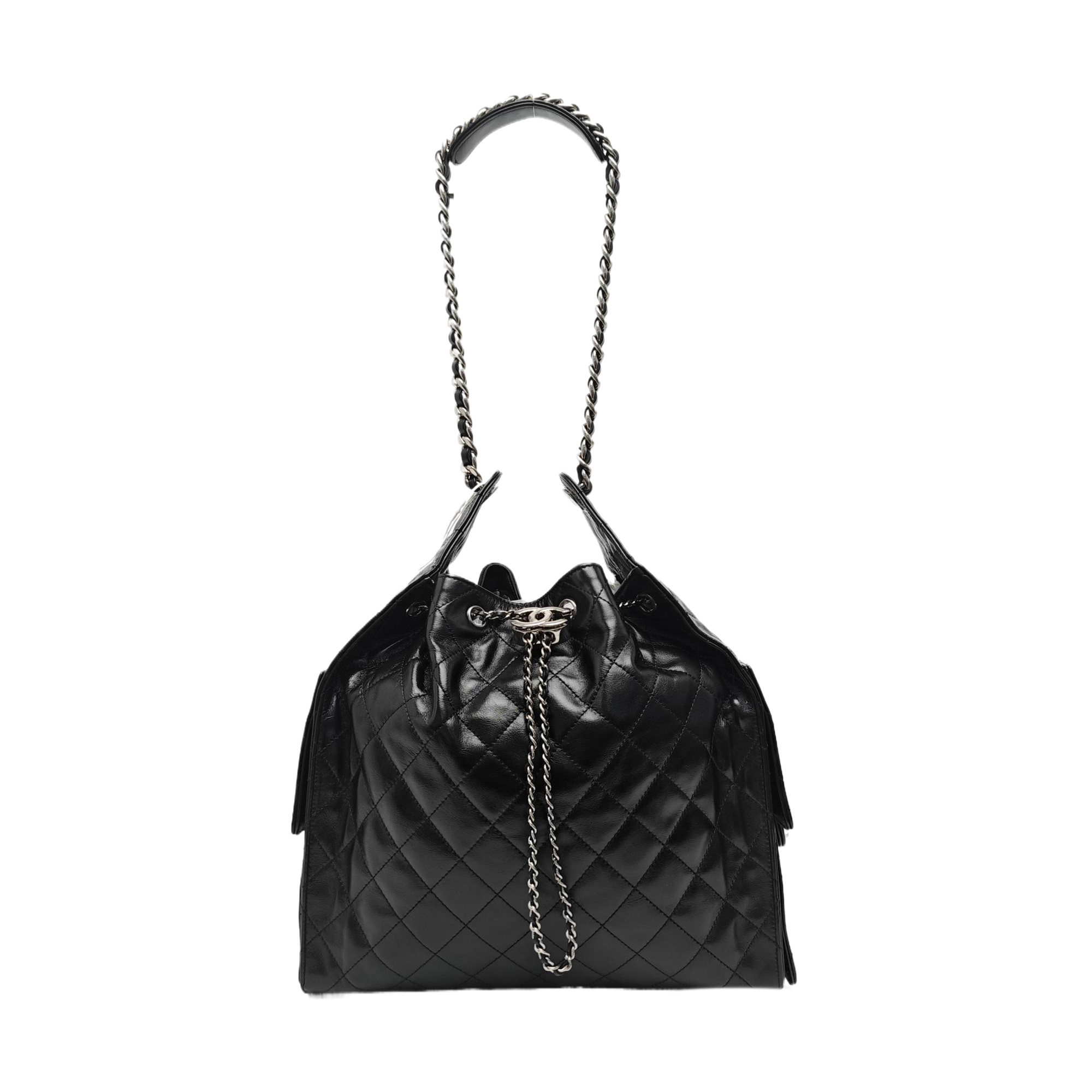 CHANEL 25 Medium Quilted Calfskin Black