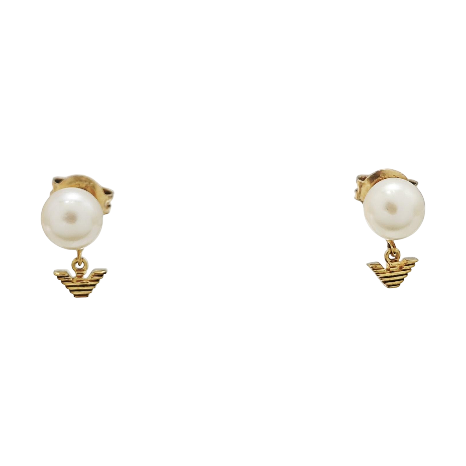 Pendientes de metal dorado con perlas de imitación