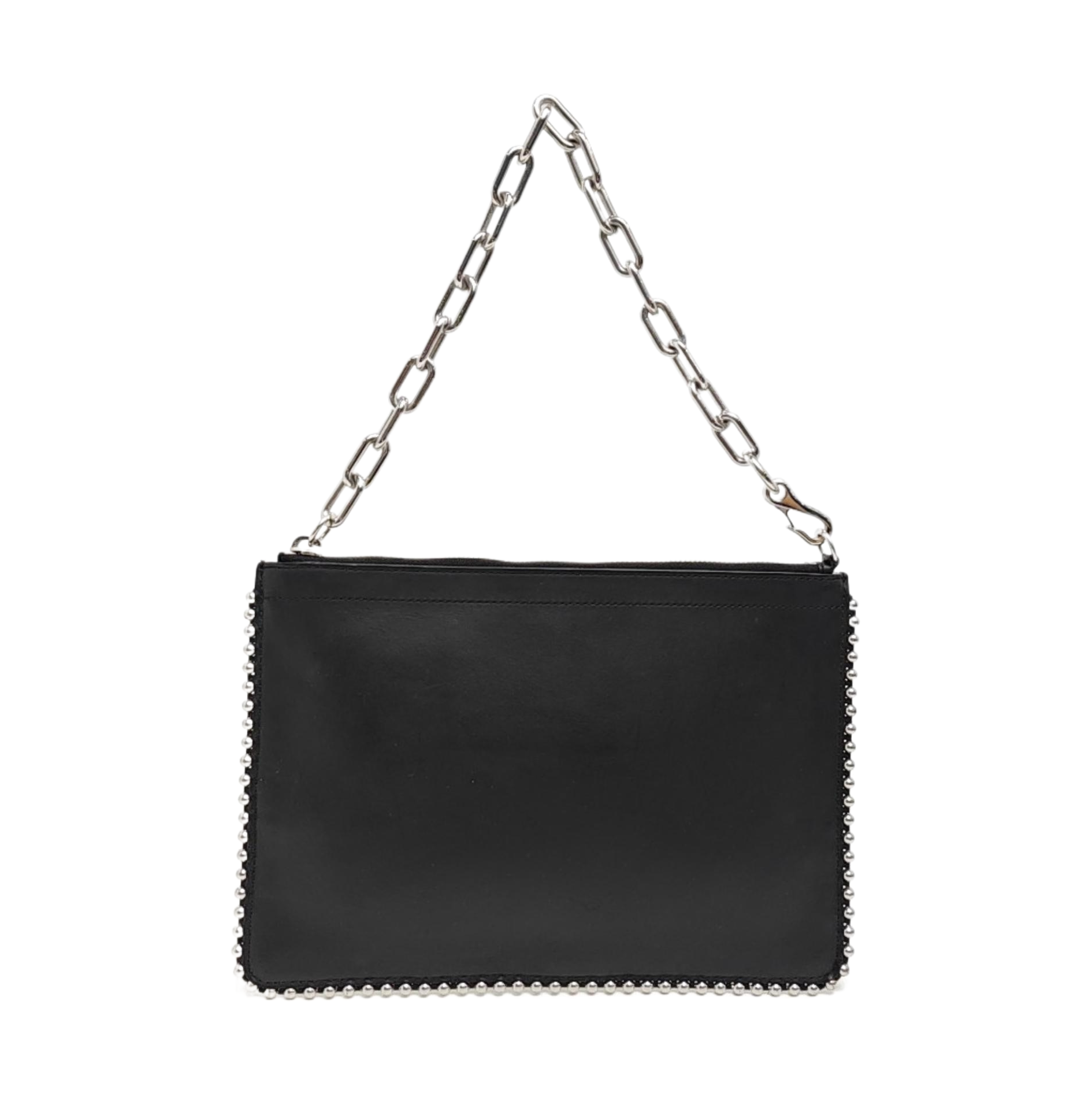 Leather Top Handle Bag Black