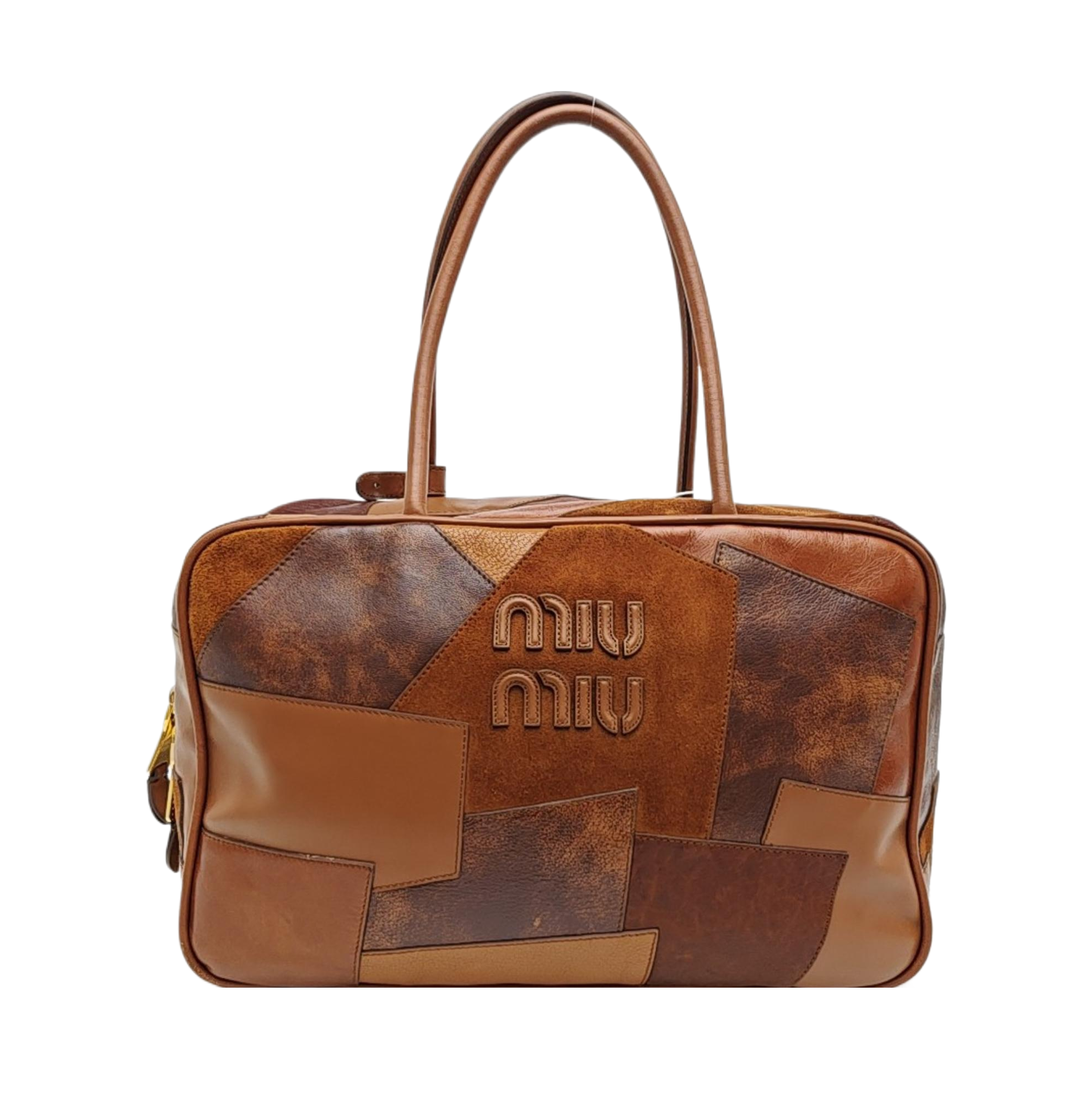 Calfskin Top Handle Bag Brown