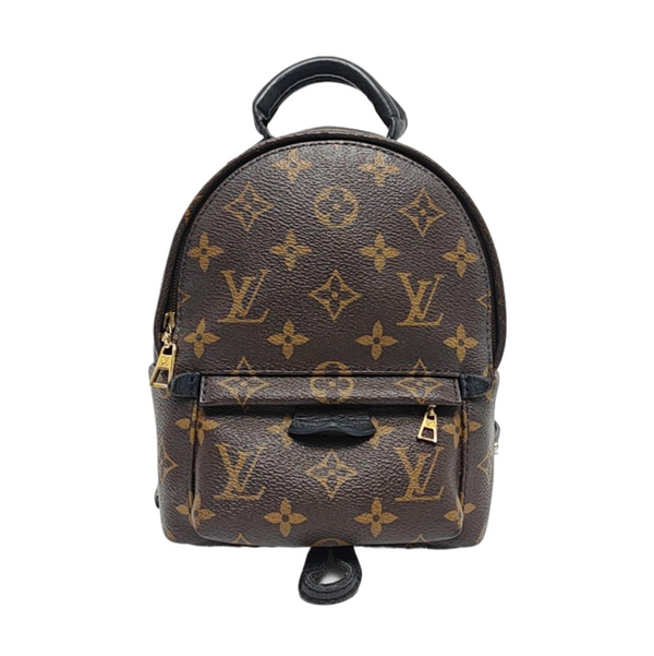 Authenticated pre-owned  PALM SPRINGS Mini Monogram Coated Canvas Brown - Backpack at Looply