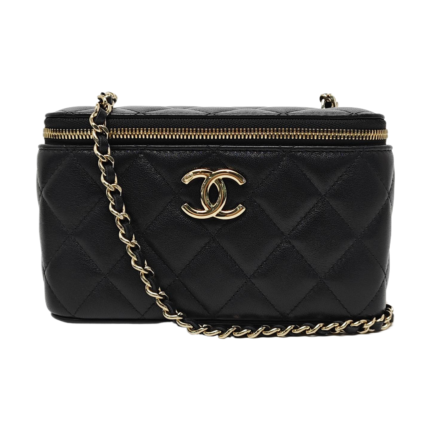 VANITY CASE Small Quilted Lambskin Black