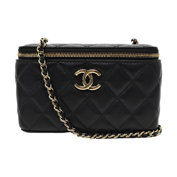 VANITY CASE Small Quilted Lambskin Black