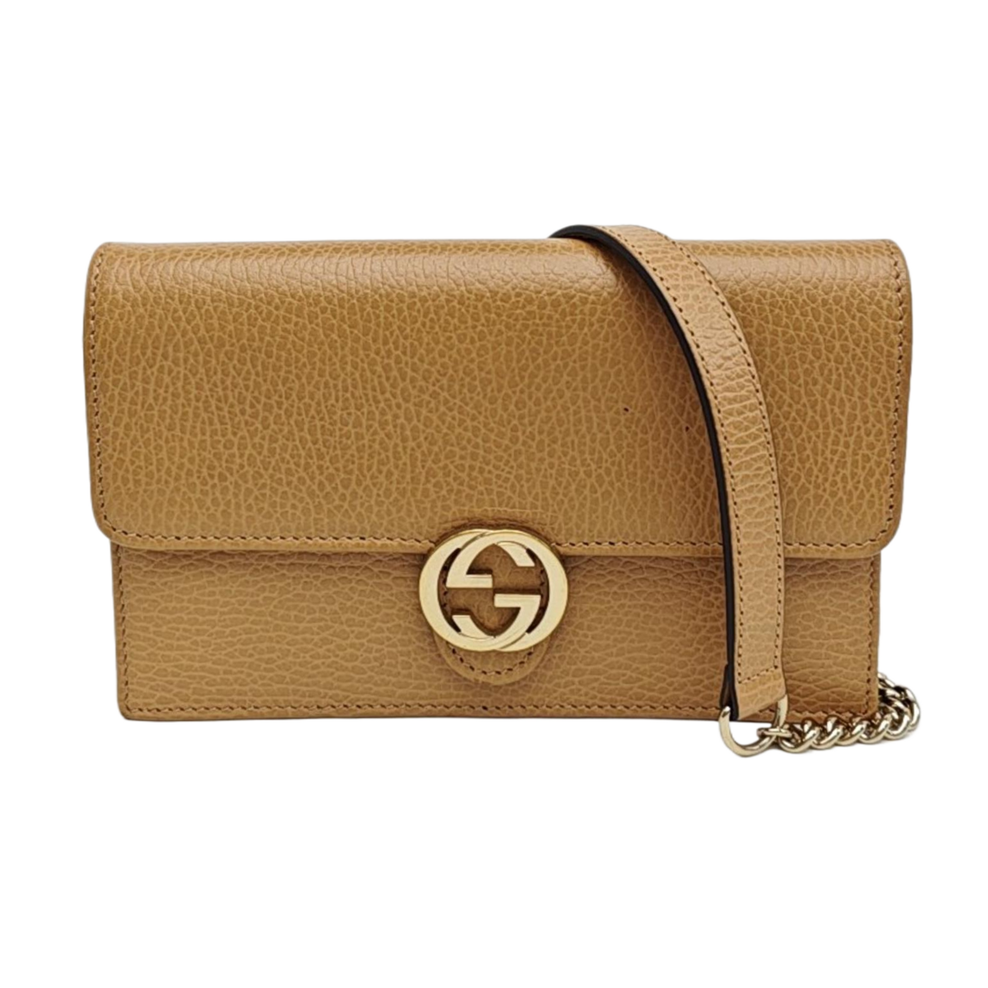 Interlocking G Small Calfskin Beige
