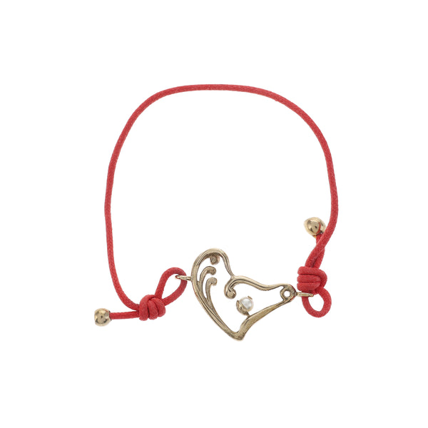 Pulsera roja de tela