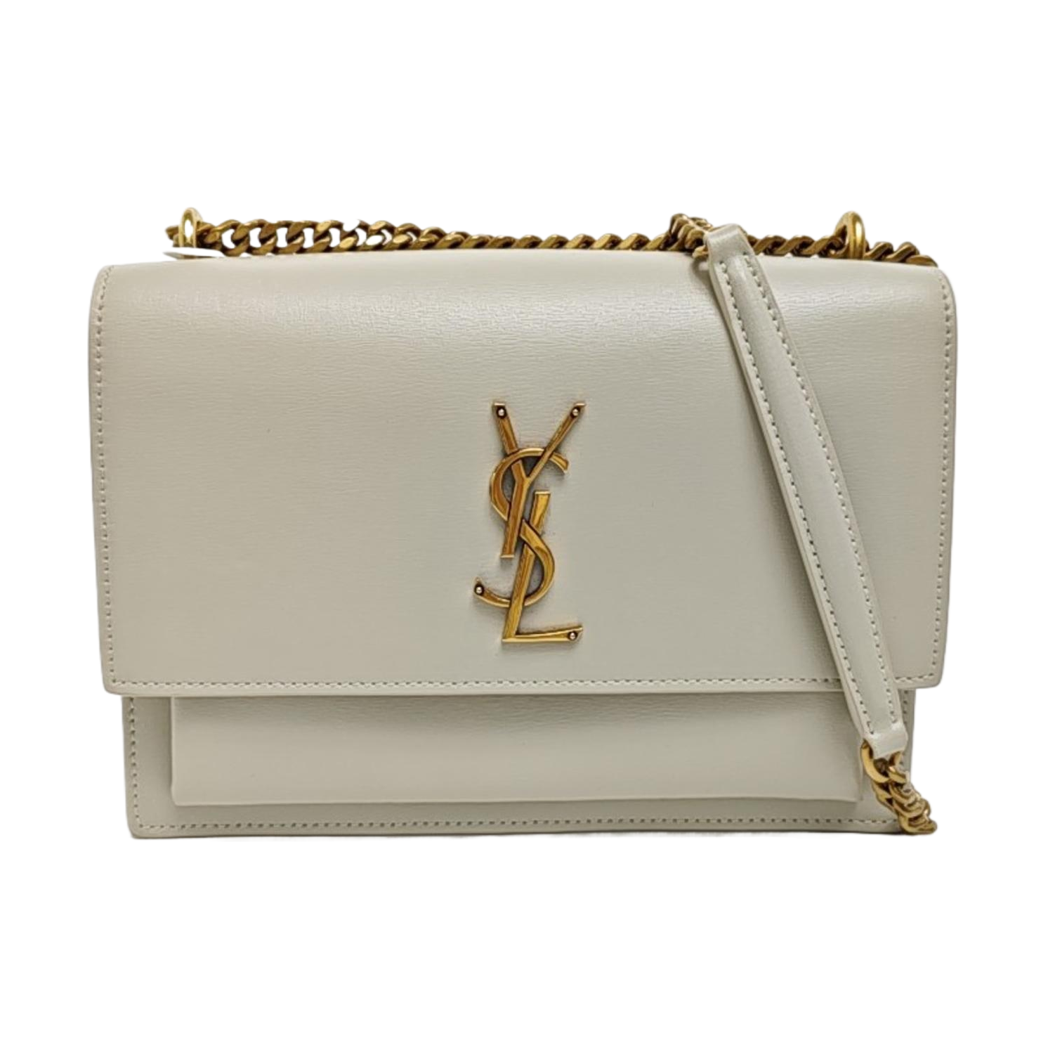SUNSET Medium Calfskin White