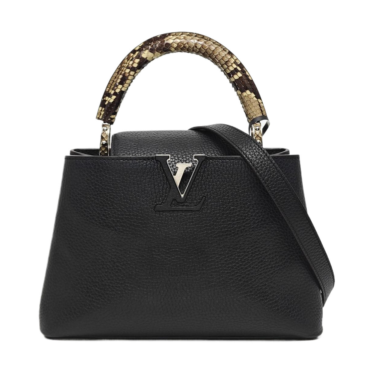 Authenticated pre-owned  CAPUCINES BB Calfskin Black - Shoulder Bag at Looply